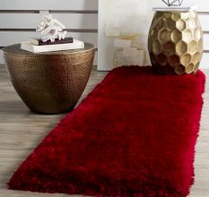 Luxury Red Handwoven Hall Rug